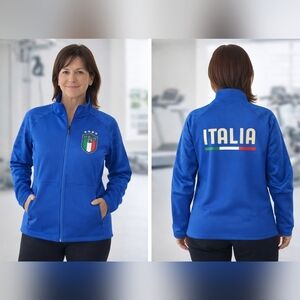 ITALIA 🇮🇹 FOGC Full Zip Up Jacket with Two Side Zip Pockets Sz XS